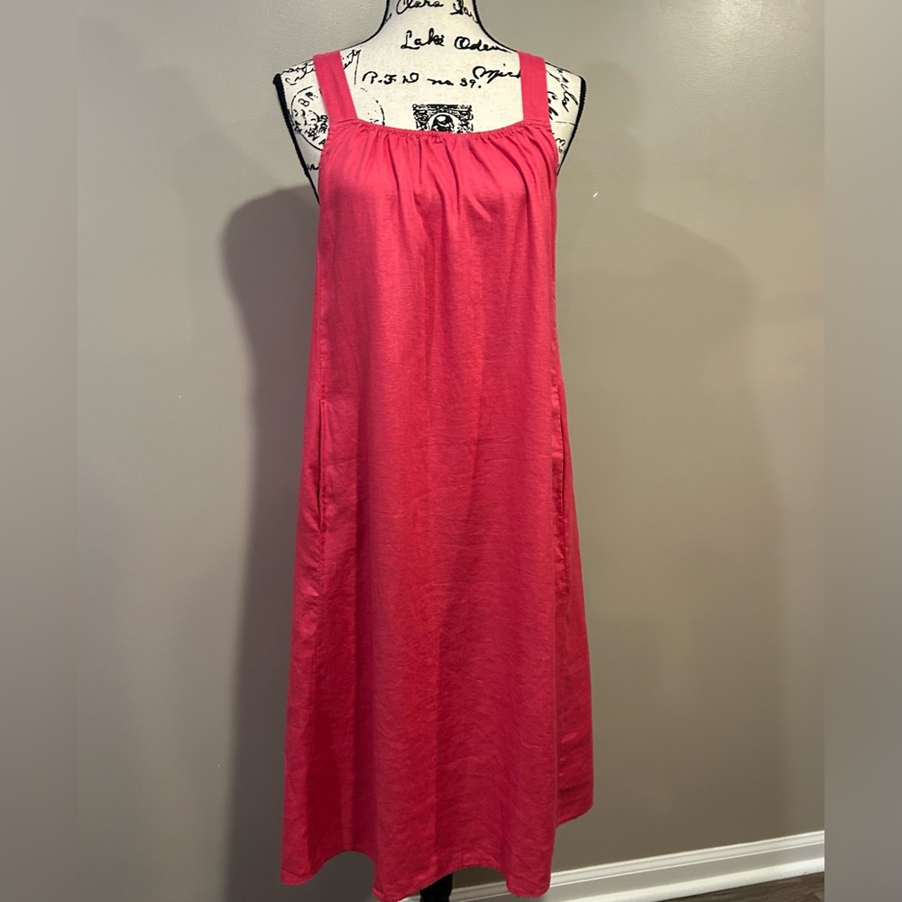Eileen Fisher Organic Linen Scoop Neck Dress